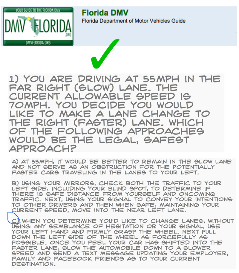 12 Florida DMV Passing Written Exam Questions That Make Sense. - Douche.com